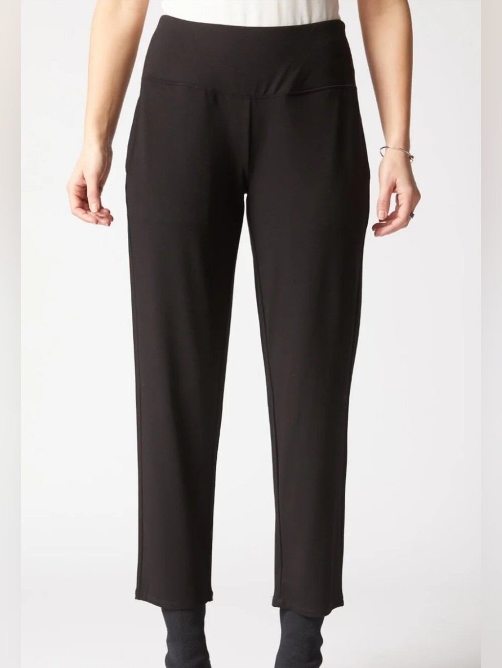 George 1XL Black Dress Pants Stretch Pullon Pockets Straight Leg Women's